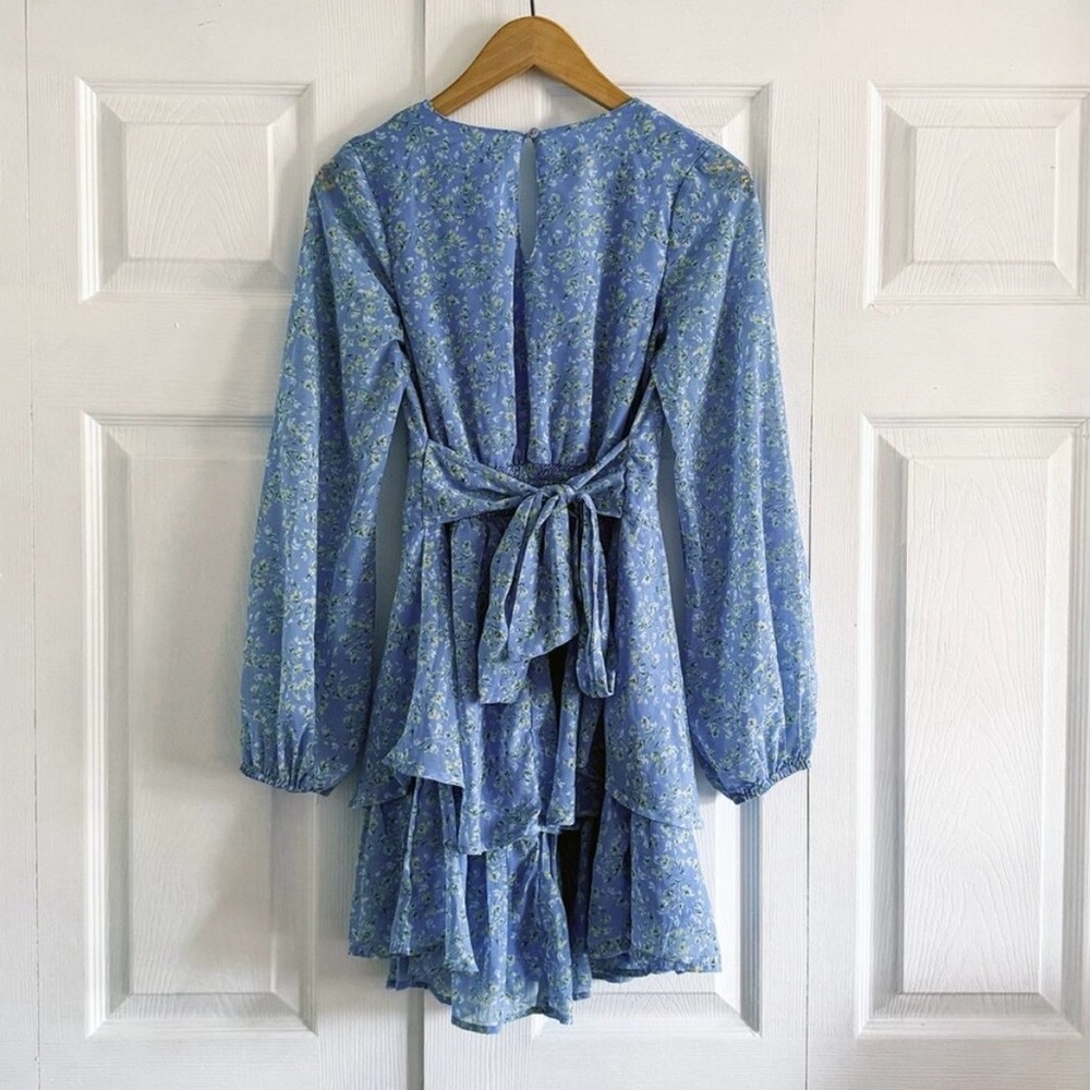 Japna Blue Floral Mini Dress - Picture 3 of 8
